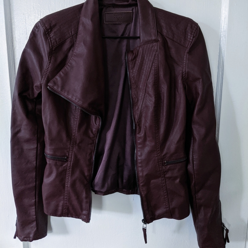BlankNYC fitted faux leather moto jacket